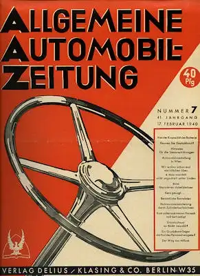 Allgemeine Automobil Zeitung (AAZ) 1940 Heft 7