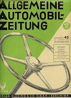 Allgemeine Automobil Zeitung (AAZ) 1935 Heft 43