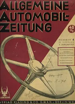 Allgemeine Automobil Zeitung (AAZ) 1937 Heft 1