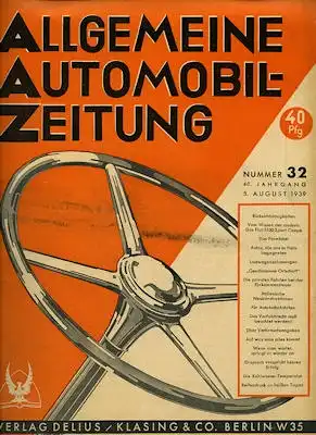 Allgemeine Automobil Zeitung (AAZ) 1939 Heft 32