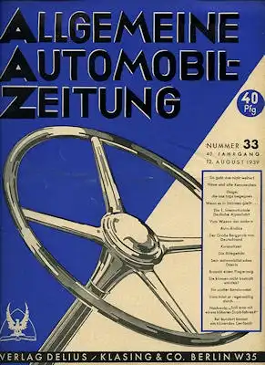 Allgemeine Automobil Zeitung (AAZ) 1939 Heft