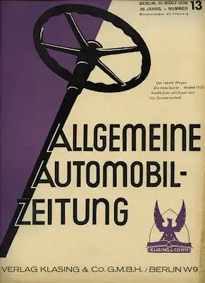 Allgemeine Automobil Zeitung (AAZ) 1935 Heft 13