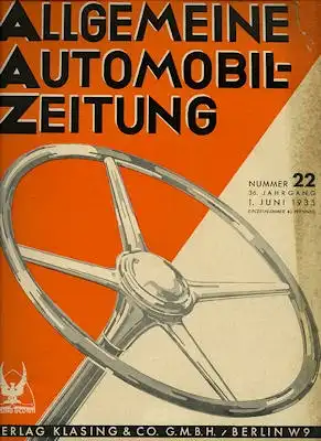 Allgemeine Automobil Zeitung (AAZ) 1935 Heft 22