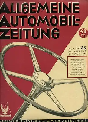 Allgemeine Automobil Zeitung (AAZ) 1935 Heft 35