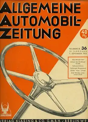 Allgemeine Automobil Zeitung (AAZ) 1935 Heft 36