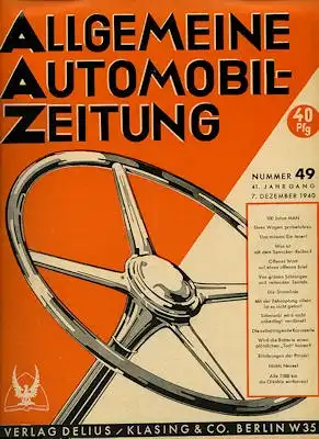 Allgemeine Automobil Zeitung (AAZ) 1940 Heft 49