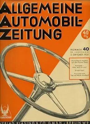 Allgemeine Automobil Zeitung (AAZ) 1935 Heft 40