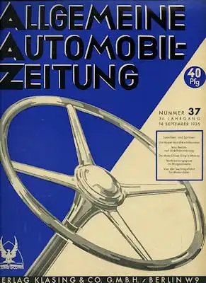 Allgemeine Automobil Zeitung (AAZ) 1935 Heft 37