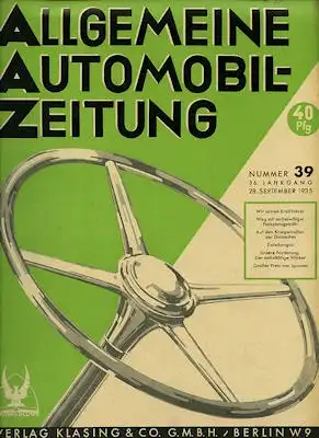 Allgemeine Automobil Zeitung (AAZ) 1935 Heft 39