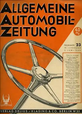 Allgemeine Automobil Zeitung (AAZ) 1939 Heft 23