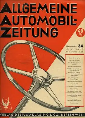 Allgemeine Automobil Zeitung (AAZ) 1939 Heft 34