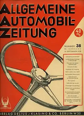 Allgemeine Automobil Zeitung (AAZ) 1939 Heft 38