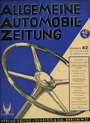 Allgemeine Automobil Zeitung (AAZ) 1939 Heft 42