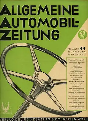 Allgemeine Automobil Zeitung (AAZ) 1939 Heft 44