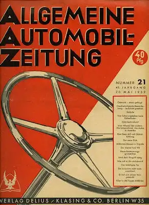 Allgemeine Automobil Zeitung (AAZ) 1939 Heft 21