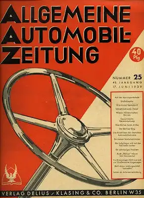 Allgemeine Automobil Zeitung (AAZ) 1939 Heft 25