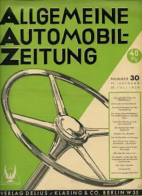 Allgemeine Automobil Zeitung (AAZ) 1939 Heft 30