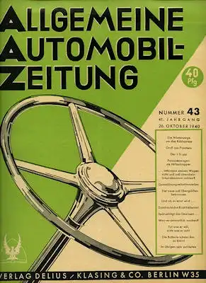 Allgemeine Automobil Zeitung (AAZ) 1940 Heft 43