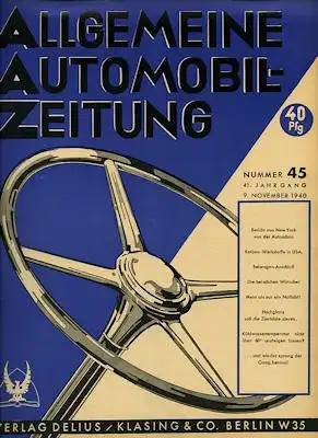 Allgemeine Automobil Zeitung (AAZ) 1940 Heft 45