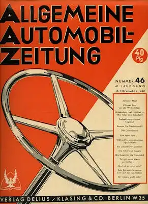 Allgemeine Automobil Zeitung (AAZ) 1940 Heft 46