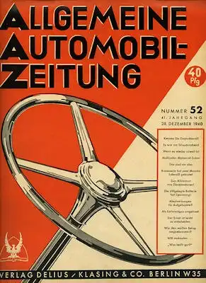 Allgemeine Automobil Zeitung (AAZ) 1940 Heft 52