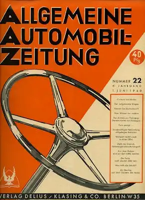 Allgemeine Automobil Zeitung (AAZ) 1940 Heft 22