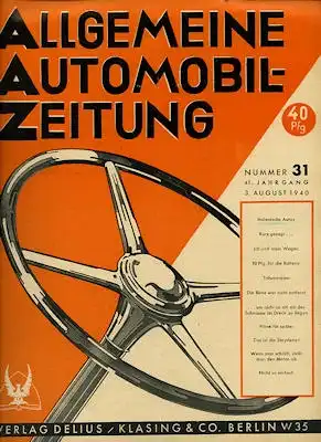 Allgemeine Automobil Zeitung (AAZ) 1940 Heft 31