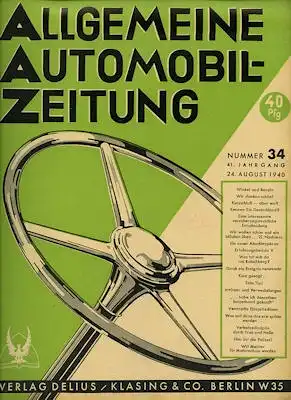 Allgemeine Automobil Zeitung (AAZ) 1940 Heft 34