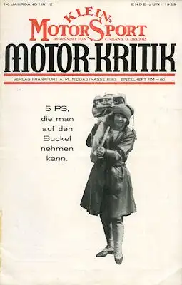 Klein-Motor-Sport / Motor-Kritik 1929 Heft 12