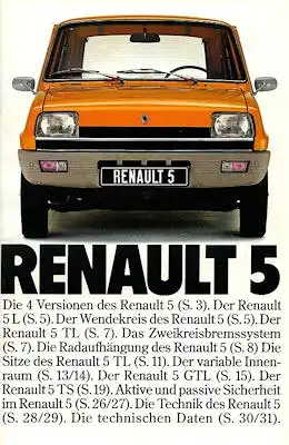 Renault 5 Prospekt ca. 1976