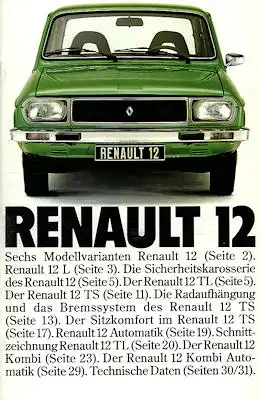 Renault 12 Prospekt ca. 1976