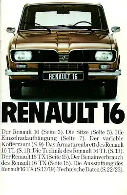 Renault 16 Prospekt ca. 1976