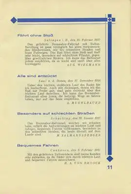 Brennabor Fahrrad Prospekt 1927