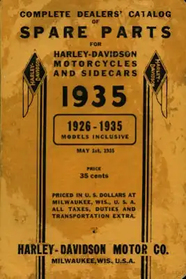 Harley-Davidson Ersatzteilliste 1926-1935