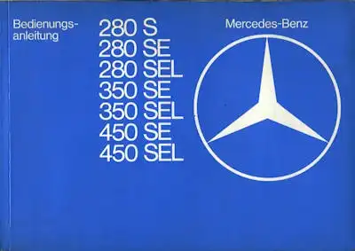 Mercedes-Benz S-Klasse Bedienungsanleitung 1978