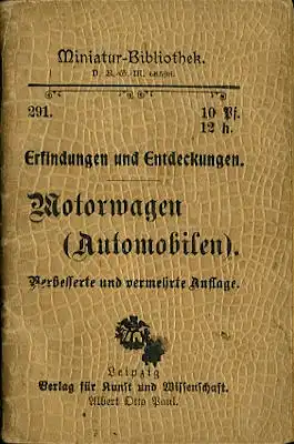 Miniatur Bibliothek Nr. 291 Motorwagen ca. 1902