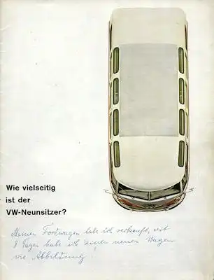 VW T 1 Neunsitzer Prospekt 1964