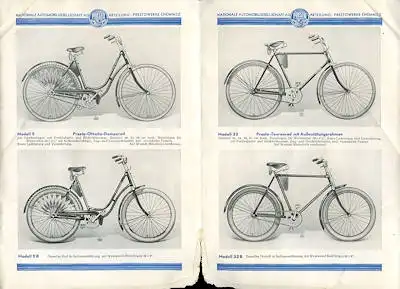 Presto Fahrrad Programm ca. 1930