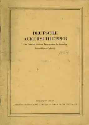 Deutsche Ackerschlepper Katalog 1954