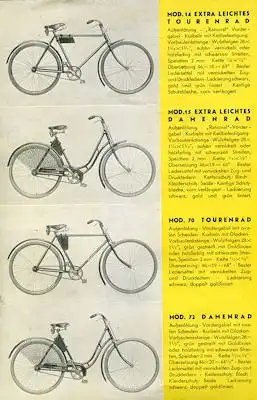 Triumph Fahrrad Programm 1931