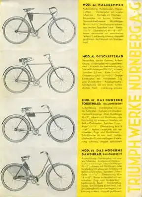Triumph Fahrrad Programm 1931