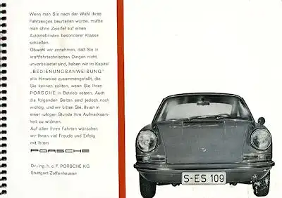 Porsche 911 E Bedienungsanleitung 8.1968