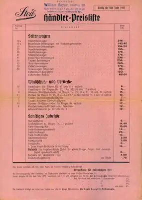 Steib Preisliste 1937
