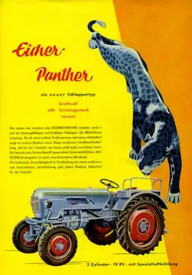 Eicher 19 PS Panther Schlepper Prospekt 3.1961