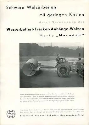 MSM Walzen Prospekt 1930er Jahre