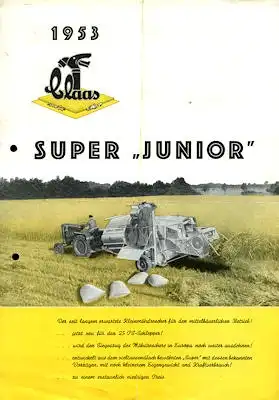 Claas Kleinmähdrescher Prospekt 1953