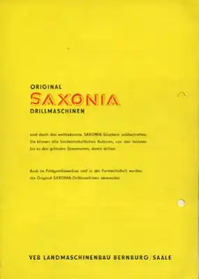 Saxonia Drillmaschinen Prospekt 1964