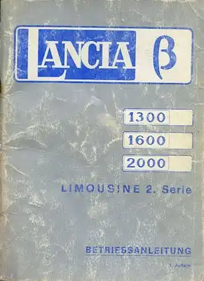 Lancia Beta 1300 1600 2000 Bedienungsanleitung 7.1976