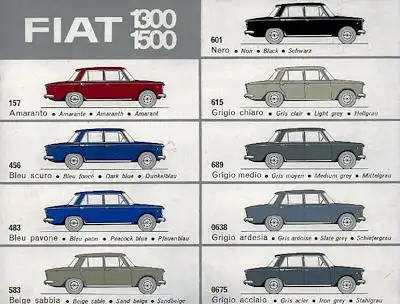 Fiat 1300 / 1500 Farben 1960er Jahre