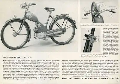 Meister Saxoni Moped Prospekt ca. 1953